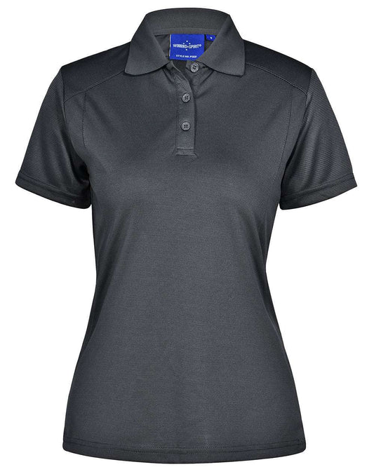 Ladies Bamboo Polo Shirt Short Sleeve Charcoal Eco Fabric Modern Fit - NS PROMO