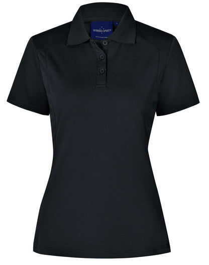 Ladies Bamboo Polo Shirt Short Sleeve Charcoal Eco Fabric Modern Fit - NS PROMO