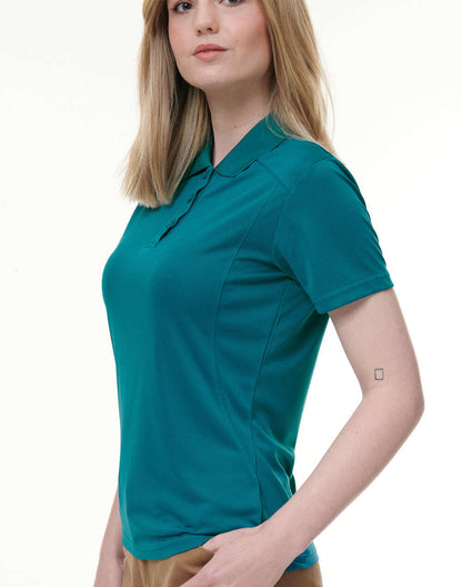 Ladies Bamboo Polo Shirt Short Sleeve Charcoal Eco Fabric Modern Fit - NS PROMO