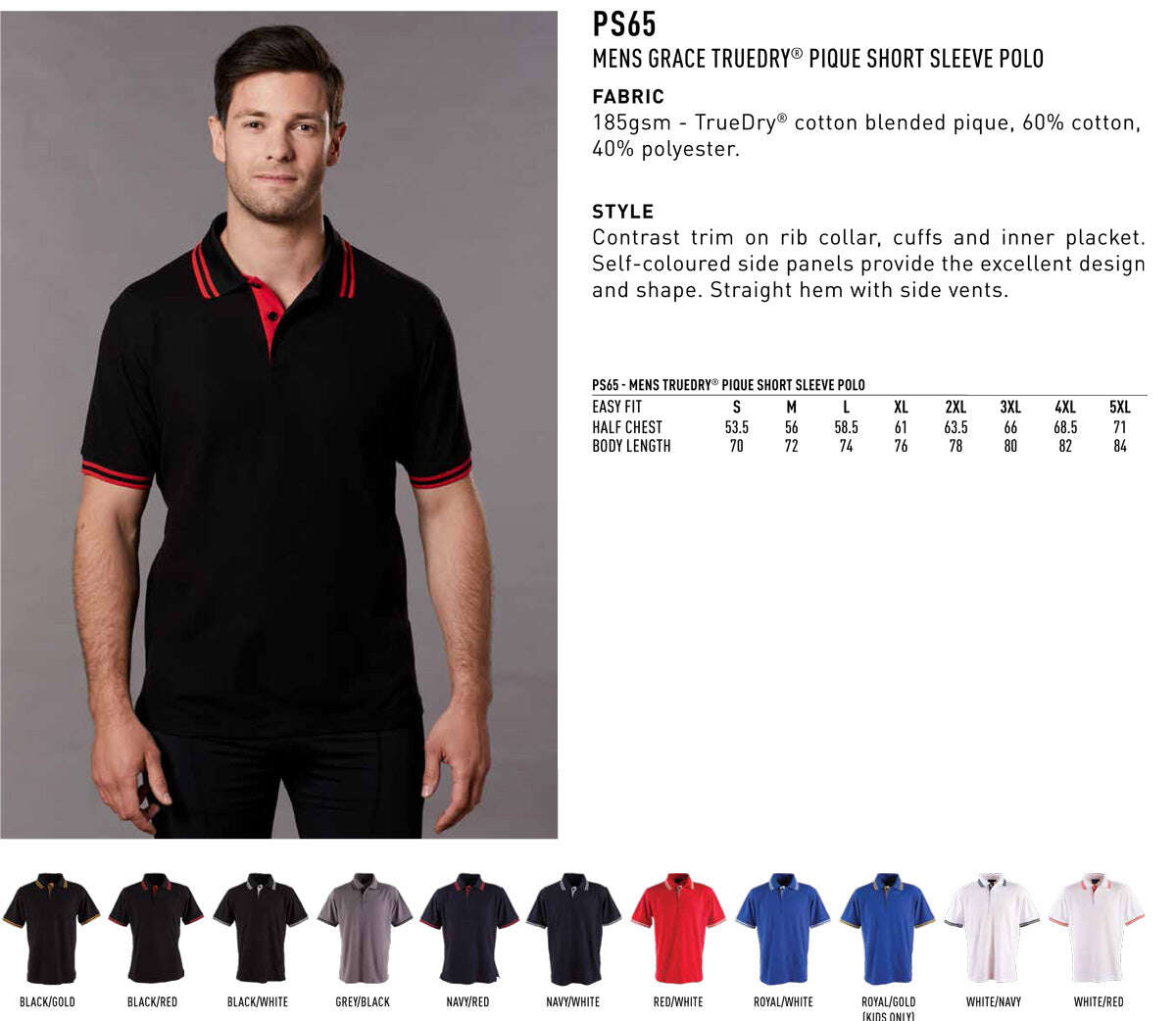 Mens GRACE TrueDry Polo Pique Short Sleeve - NS PROMO