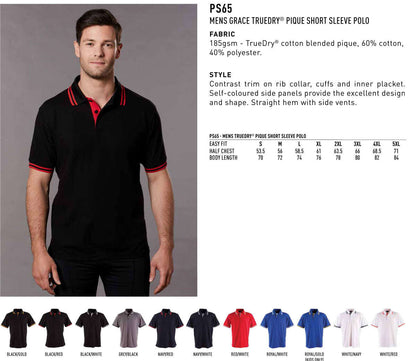 Mens GRACE TrueDry Polo Pique Short Sleeve - NS PROMO