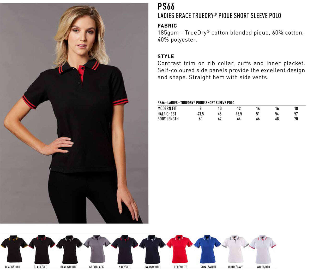 Ladies GRACE Truedry Polo Shirt Pique Short Sleeve - NS PROMO