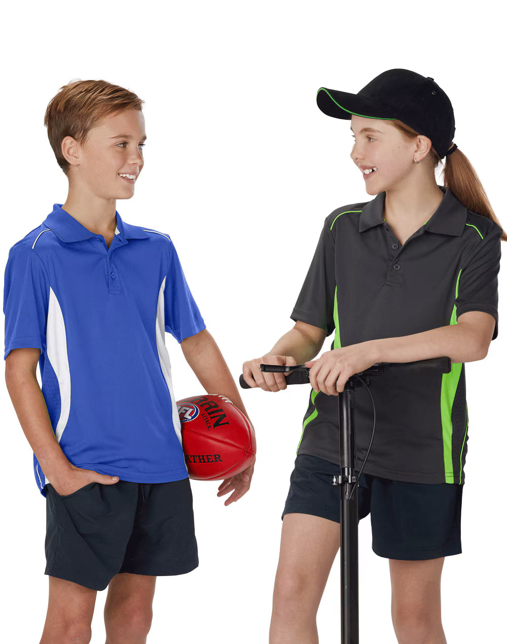 Kids Contrast CoolDry Polo Shirt Short Sleeve Breathable - NS PROMO