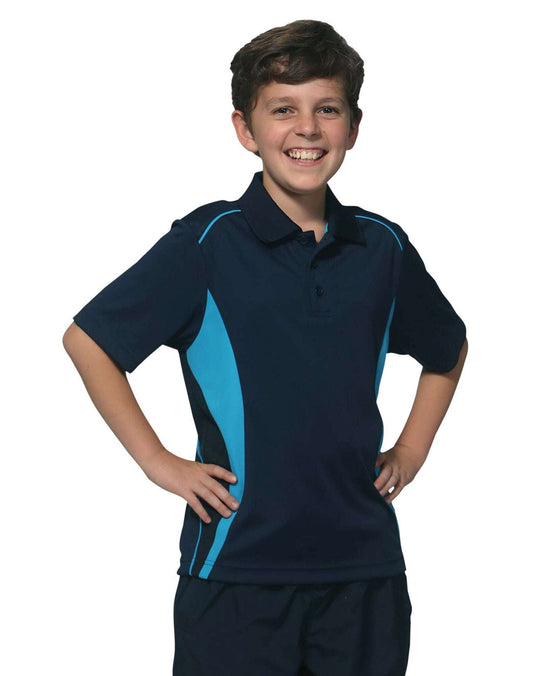 Kids Contrast CoolDry Polo Shirt Short Sleeve Breathable - NS PROMO