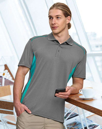 Mens Contrast CoolDry Polo Short Sleeve with Side Mesh Panels - NS PROMO