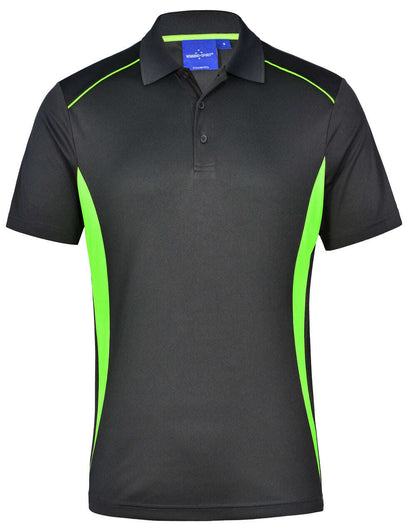 Mens Contrast CoolDry Polo Short Sleeve with Side Mesh Panels - NS PROMO