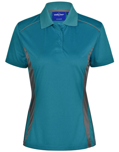 Ladies CoolDry Contrast Polo Shirt Short Sleeve Breathable - NS PROMO