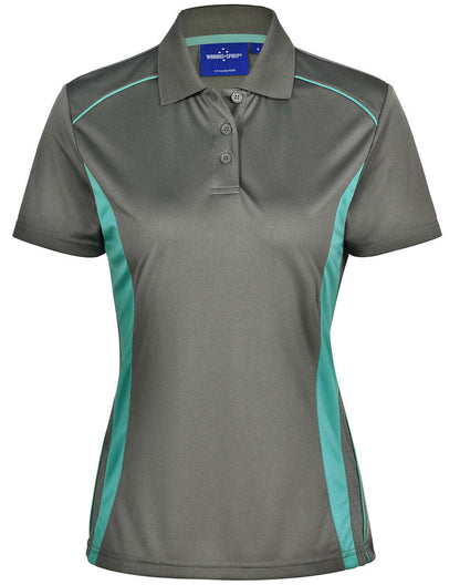 Ladies CoolDry Contrast Polo Shirt Short Sleeve Breathable - NS PROMO