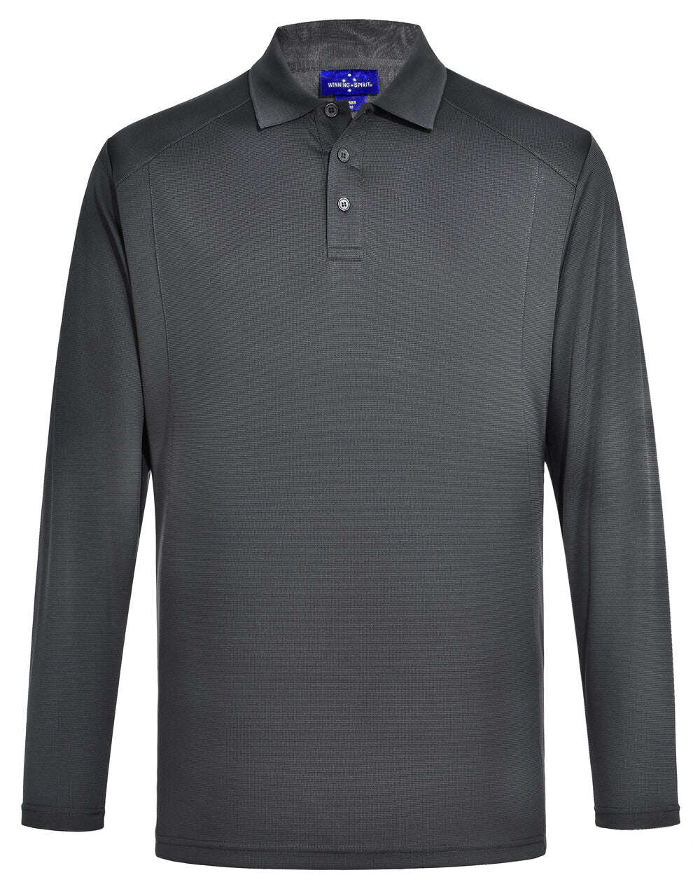Mens Bamboo Polo Shirt Long Sleeve Corporate Charcoal - NS PROMO