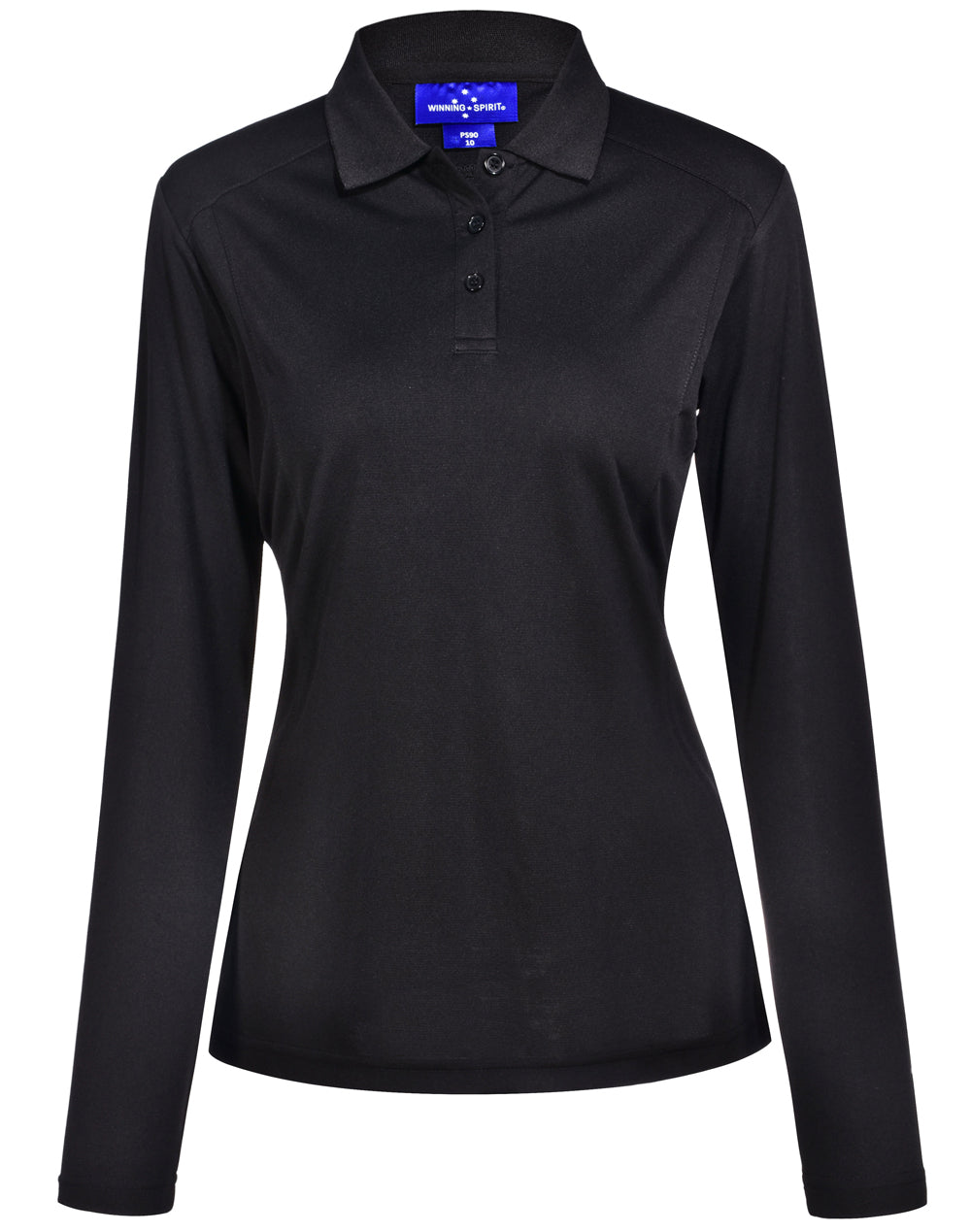 Ladies Bamboo Polo Long Sleeve Charcoal Corporate - NS PROMO