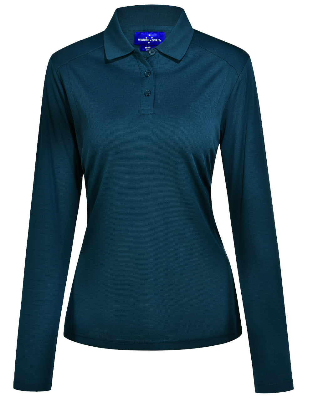 Ladies Bamboo Polo Long Sleeve Charcoal Corporate - NS PROMO