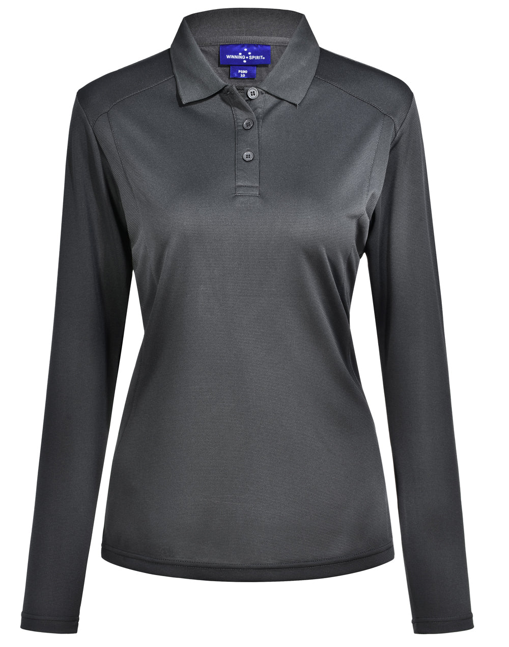 Ladies Bamboo Polo Long Sleeve Charcoal Corporate - NS PROMO