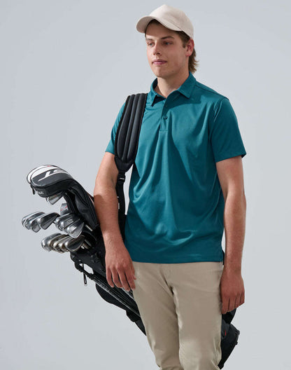 Mens Recycled PET Polo Shirt Short Sleeve Sustainable Jacquard Knit - NS PROMO