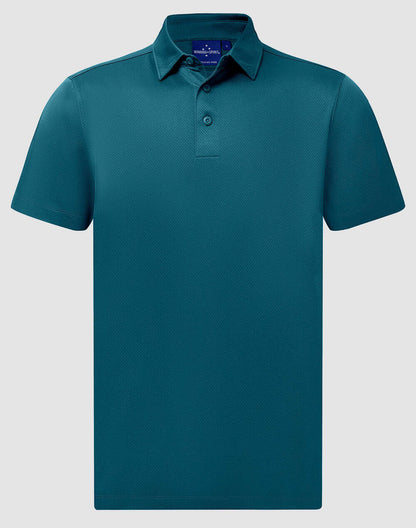 Mens Recycled PET Polo Shirt Short Sleeve Sustainable Jacquard Knit - NS PROMO