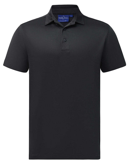 Mens Recycled PET Polo Shirt Short Sleeve Sustainable Jacquard Knit - NS PROMO