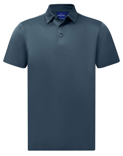 Mens Recycled PET Polo Shirt Short Sleeve Sustainable Jacquard Knit - NS PROMO