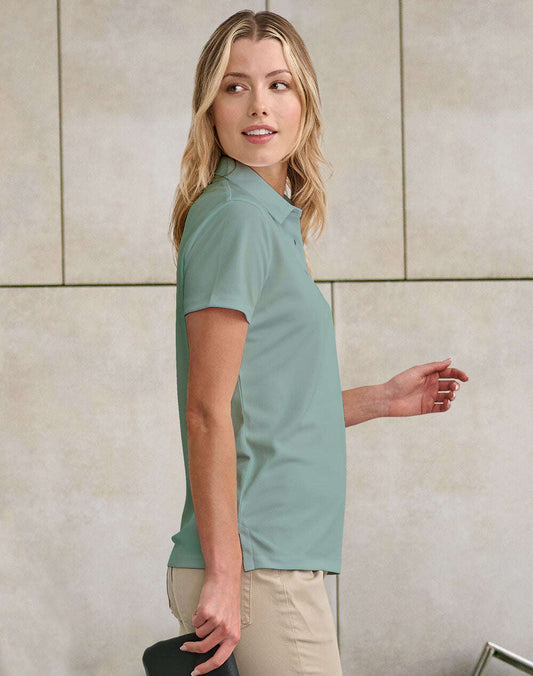 Ladies Recycled PET Polo Short Sleeve Sustainable Jacquard Knit - NS PROMO
