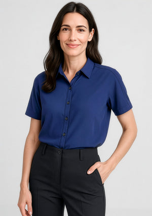 Dahlia Womens Short Sleeve Blouse
