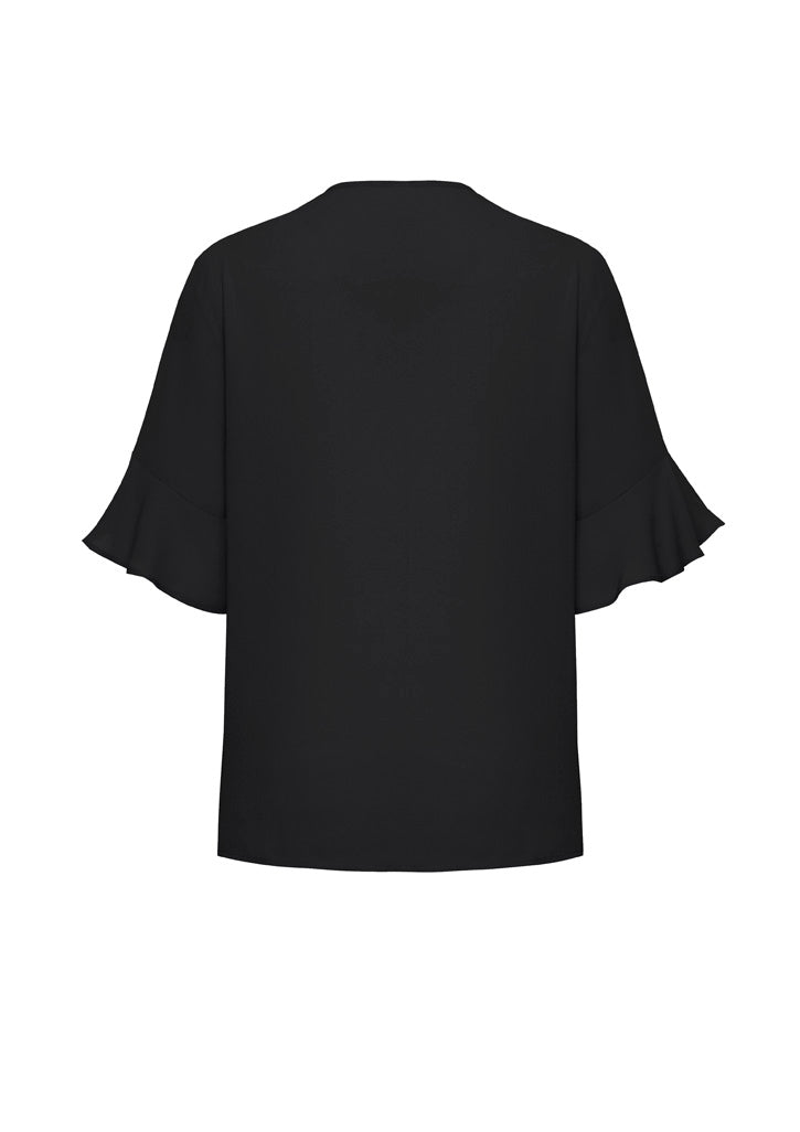 Aria Womens Fluted Sleeve Blouse