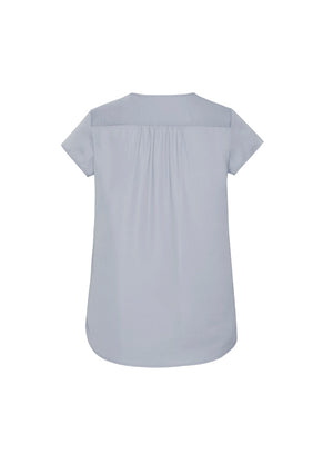 Kayla Womens V-Neck Pleat Blouse