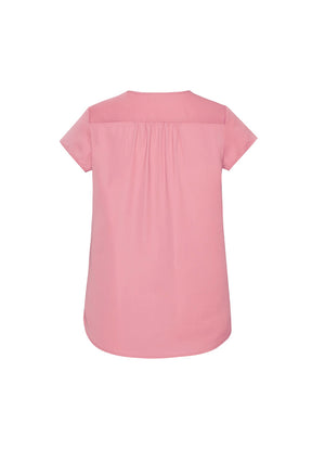 Kayla Womens V-Neck Pleat Blouse