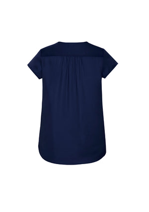 Kayla Womens V-Neck Pleat Blouse