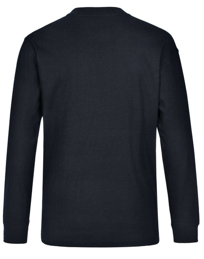 Mens 100% Cotton Tee Long Sleeve Crew Neck - NS PROMO