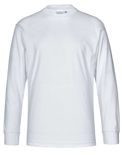 Mens 100% Cotton Tee Long Sleeve Crew Neck - NS PROMO