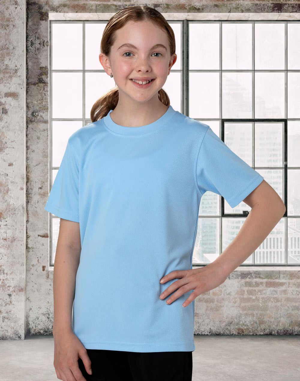 Kids Cooldry Tee Shirt Short Sleeve Mesh Knitted - NS PROMO