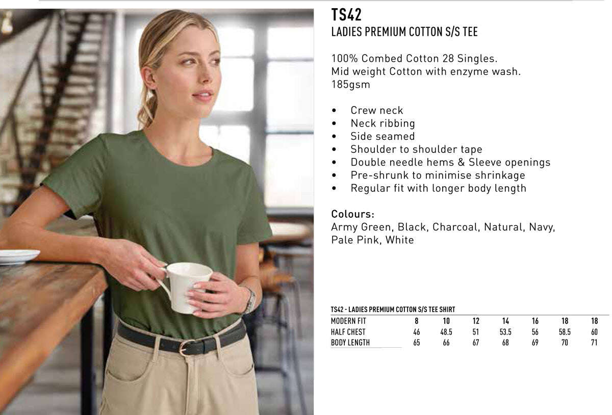 Ladies Premium Cotton Tee Short Sleeve - NS PROMO