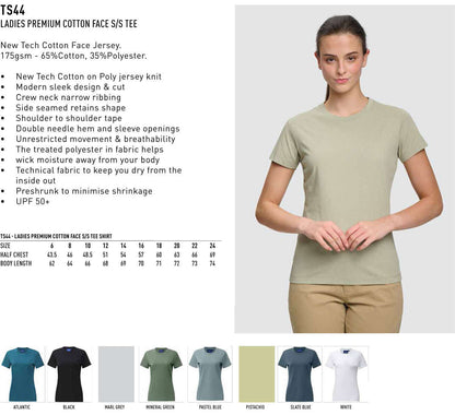 Ladies Premium Cotton Face Tee Short Sleeve - NS PROMO