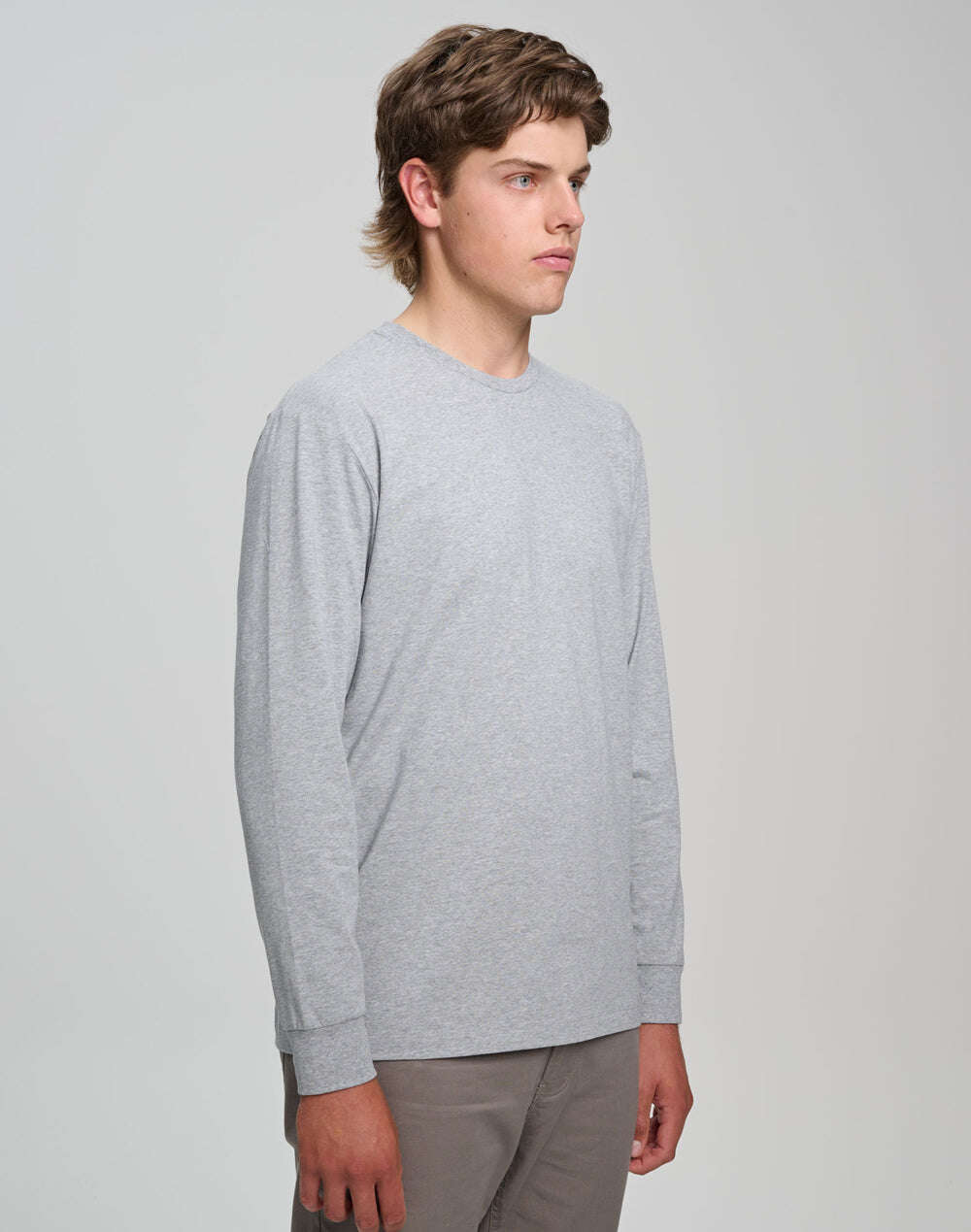 Mens Cotton Face  Tee Long Sleeve Premium - NS PROMO