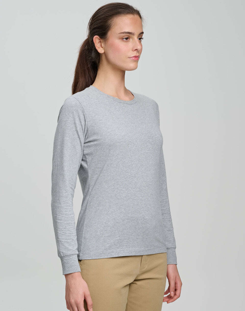 Ladies Cotton Face Tee Long Sleeve Premium - NS PROMO