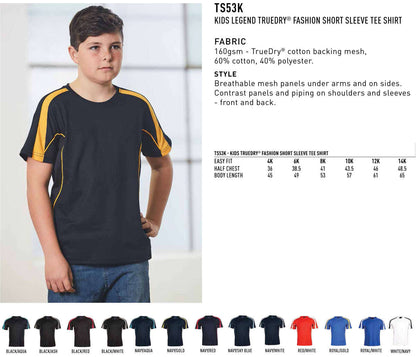 Kids Fashion Truedry Tee Shirt Short Sleeve - NS PROMO