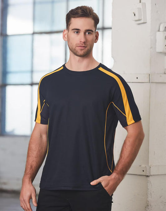 Mens TrueDry T-Shirt Short Sleeve Contrast Panels Breathable Fabric Easy Fit - NS PROMO