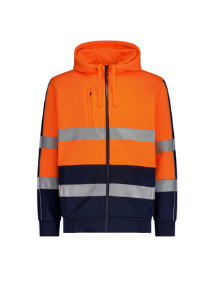 Unisex Hi Vis Full Zip Stretch Taped Hoodie