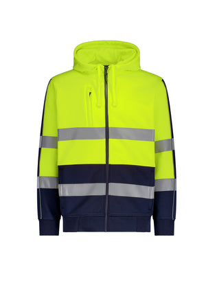Unisex Hi Vis Full Zip Stretch Taped Hoodie