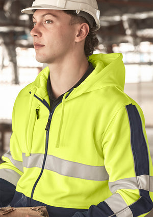 Unisex Hi Vis Full Zip Stretch Taped Hoodie