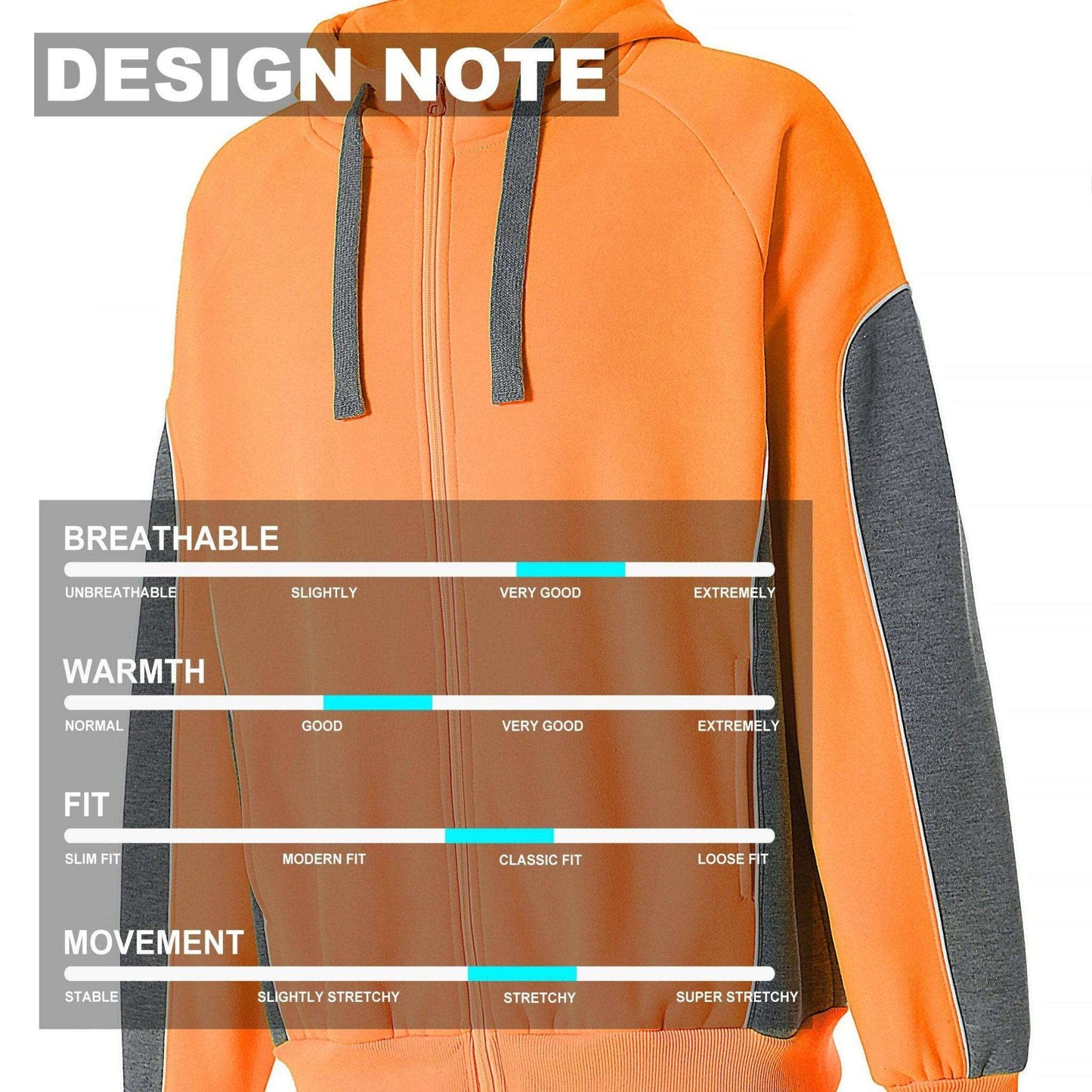 Big Bee Hi Vis Hoodie, Zip Up Work Jumper - Big Bee