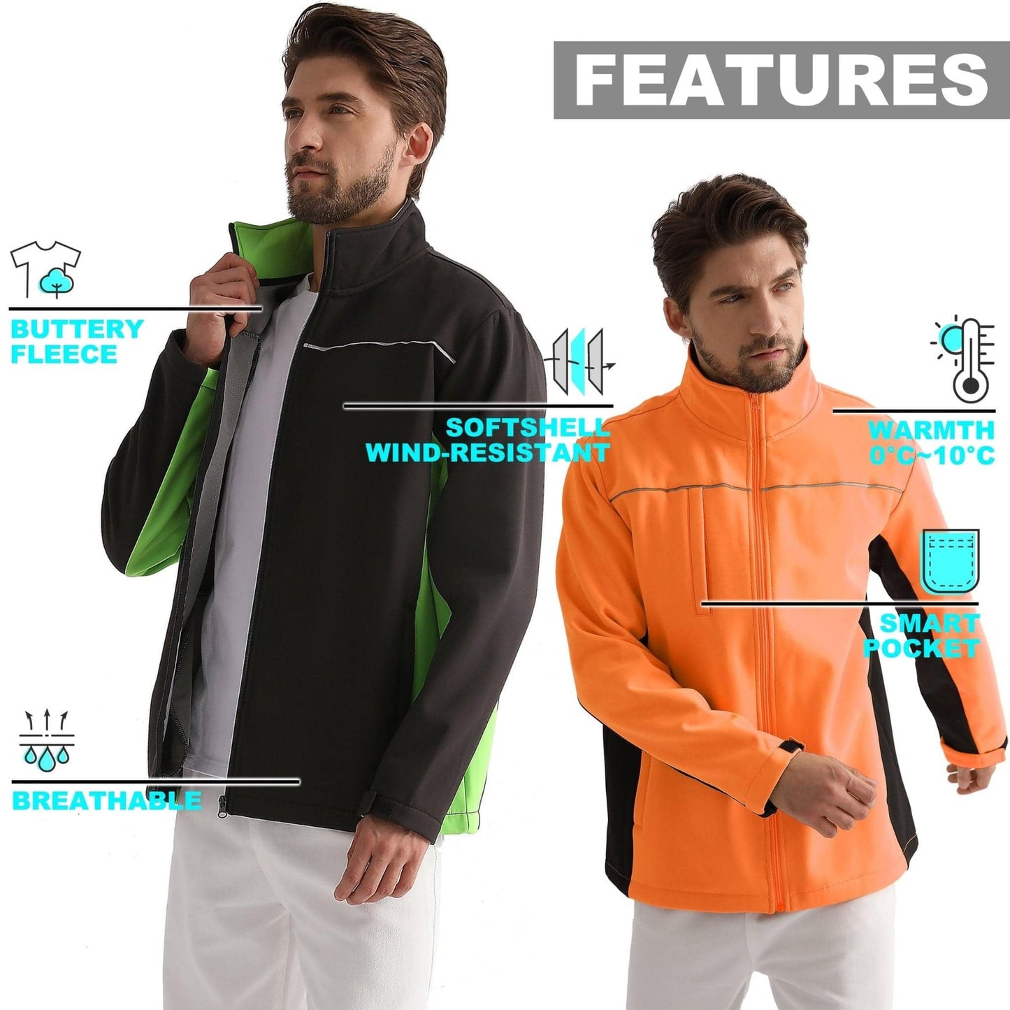 Big Bee PANEL Softshell Jacket, Contrast Team Wear - Big Bee