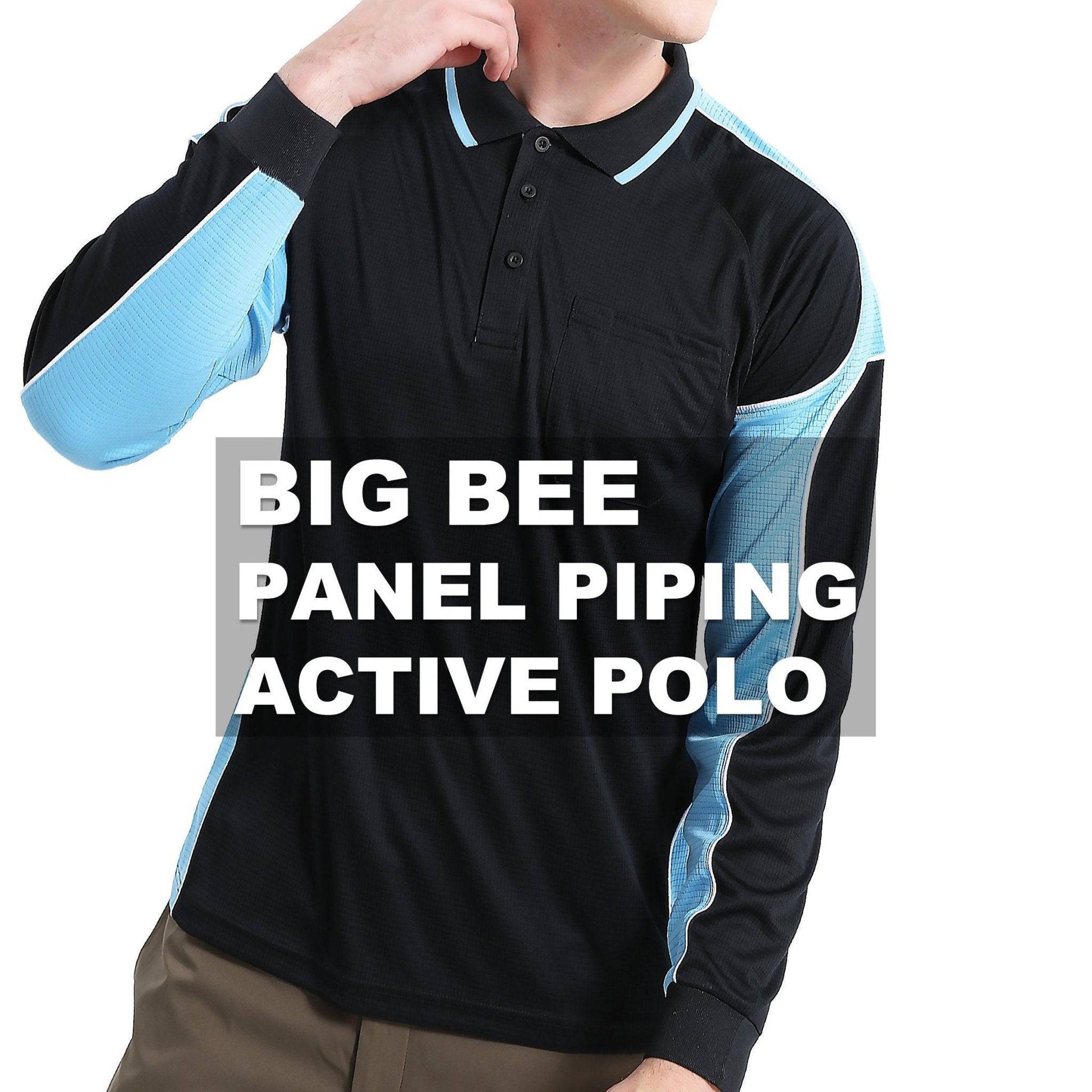 Big Bee PANEL Mens Polo Shirts, Long Sleeve - Big Bee