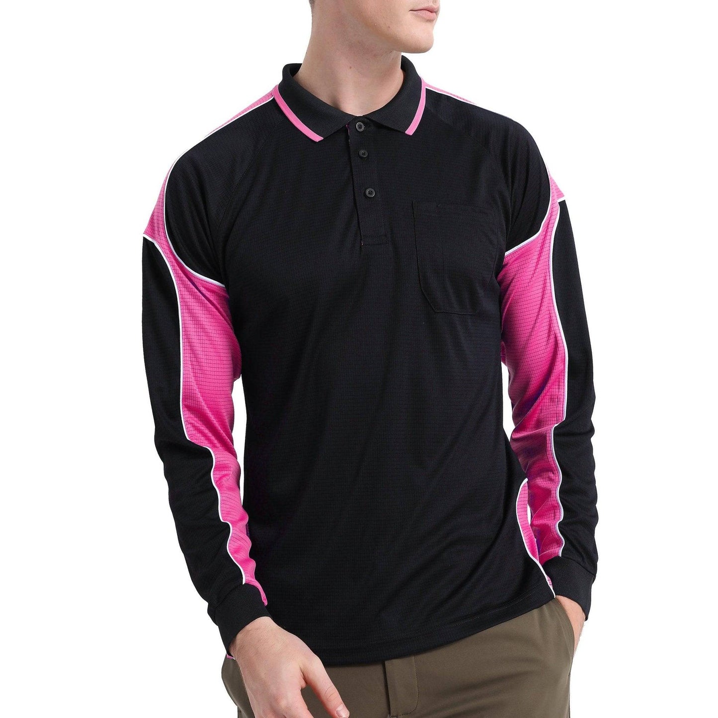 Big Bee PANEL Mens Polo Shirts, Long Sleeve - Big Bee