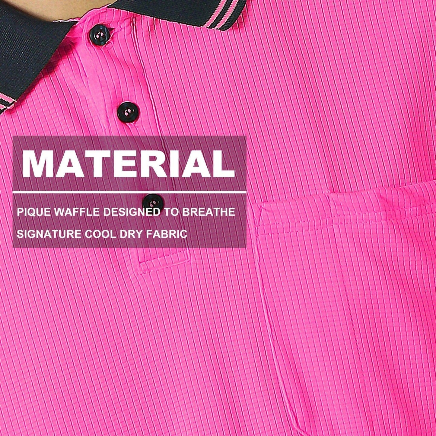 Big Bee Kids Hi Vis Polo Shirts, Pink Orange Yellow - Big Bee
