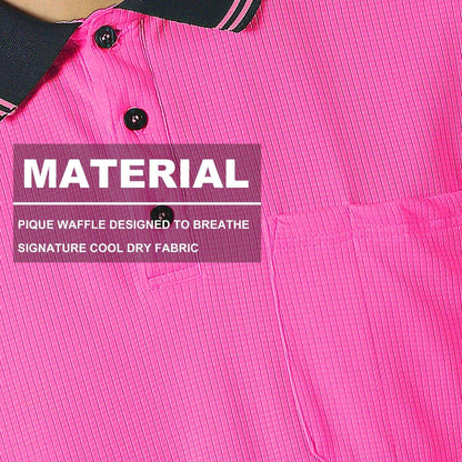 Big Bee Mens Hi Vis Polo Shirts, Long Sleeve - Big Bee