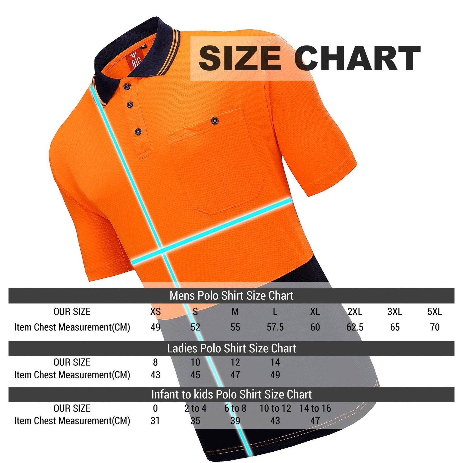 Big Bee Mens Hi Vis Polo Shirts, Long Sleeve - Big Bee