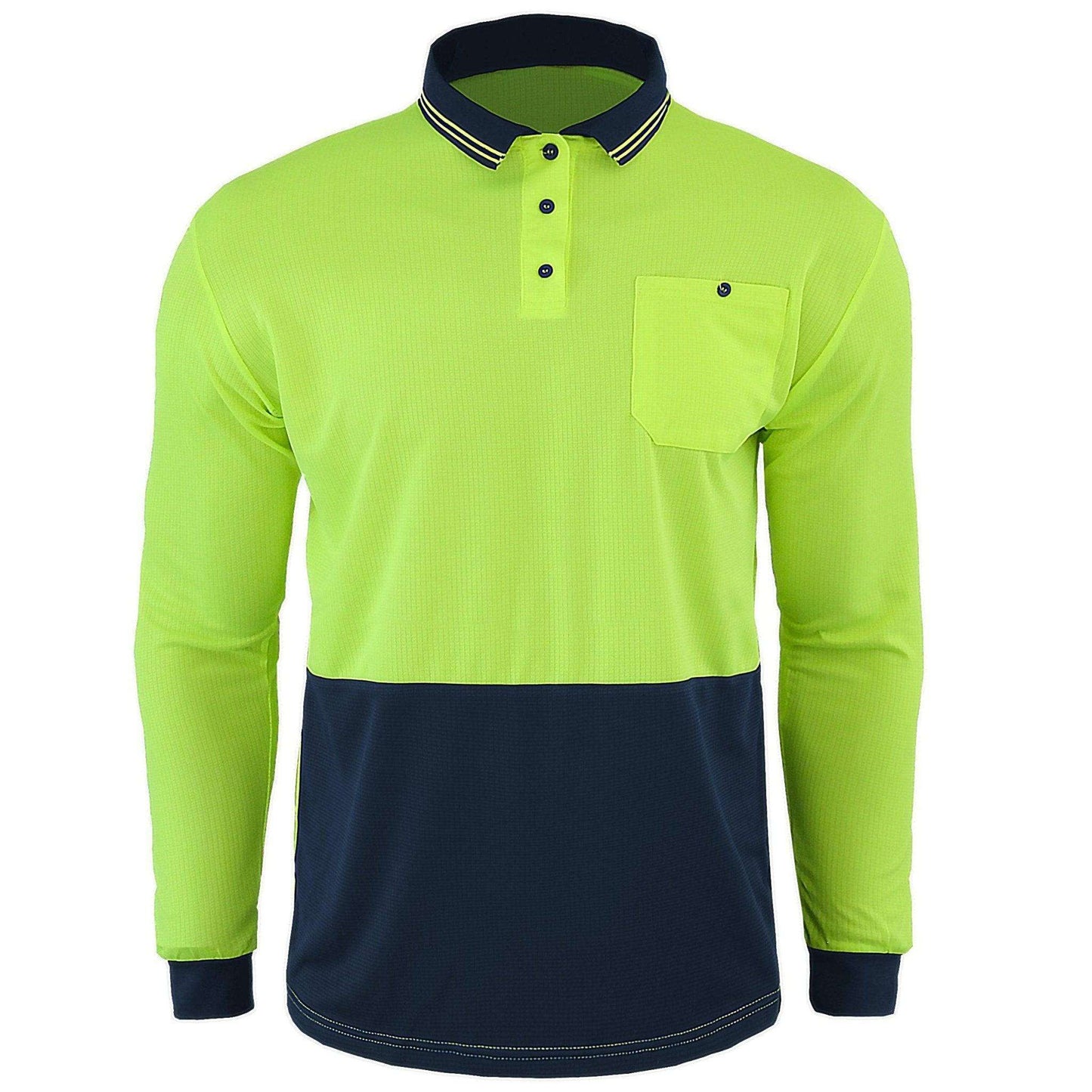 Big Bee Mens Hi Vis Polo Shirts, Long Sleeve - Big Bee