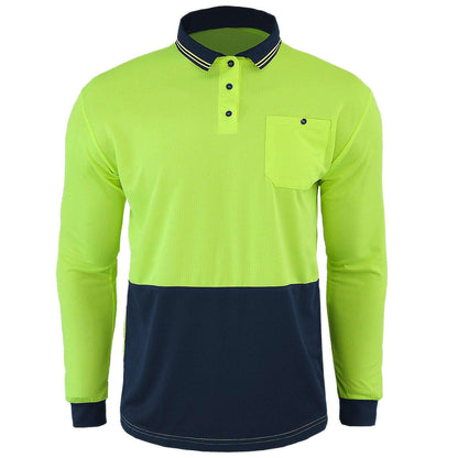 Big Bee Mens Hi Vis Polo Shirts, Long Sleeve - Big Bee