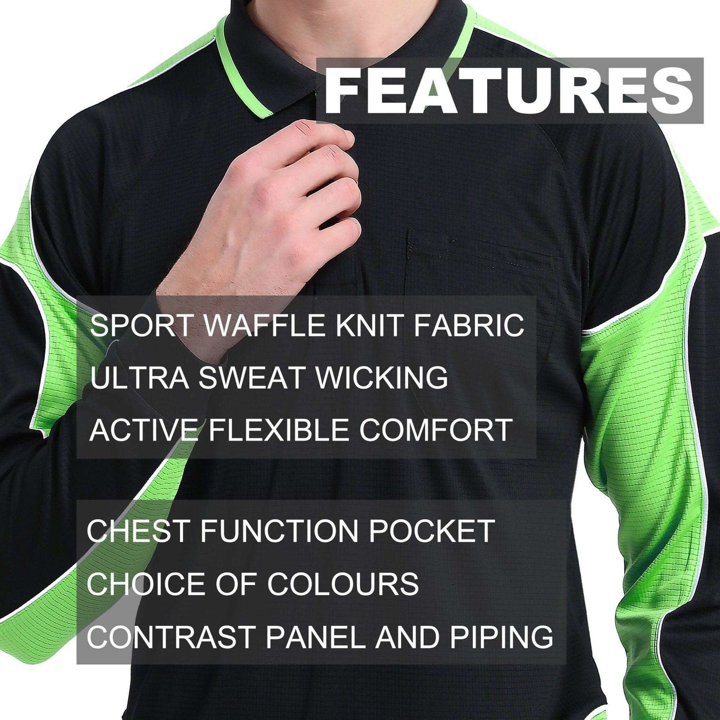 Big Bee PANEL Hi Vis Polo Shirts, Long Sleeve - Big Bee