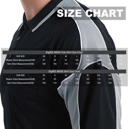 Big Bee PANEL Hi Vis Polo Shirts, Long Sleeve - Big Bee