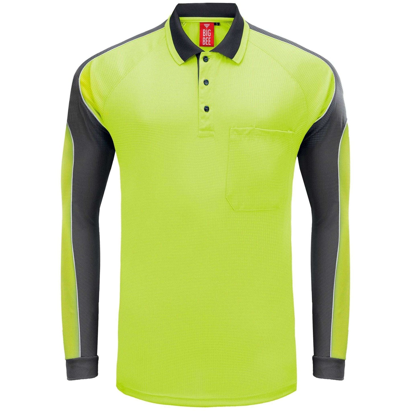 Big Bee PANEL Hi Vis Polo Shirts, Long Sleeve - Big Bee